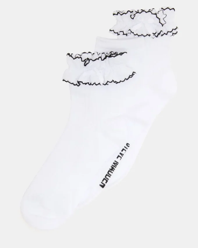 2 Pack Ava Ruffle Socks White 2 Pack Ava Ruffle Socks White