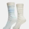 2 Pack Sofia Solid Mesh Crew Socks Light Blue 2 Pack Sofia Solid Mesh Crew Socks Light Blue