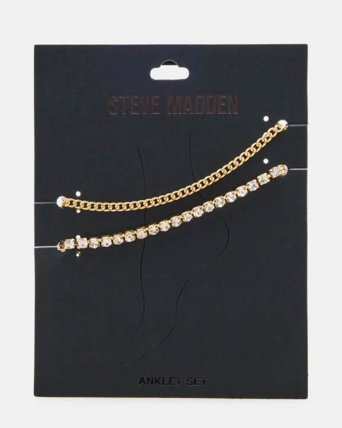 2-Piece Rhinestone Chain Anklet Set 2-Piece Rhinestone Chain Anklet Set