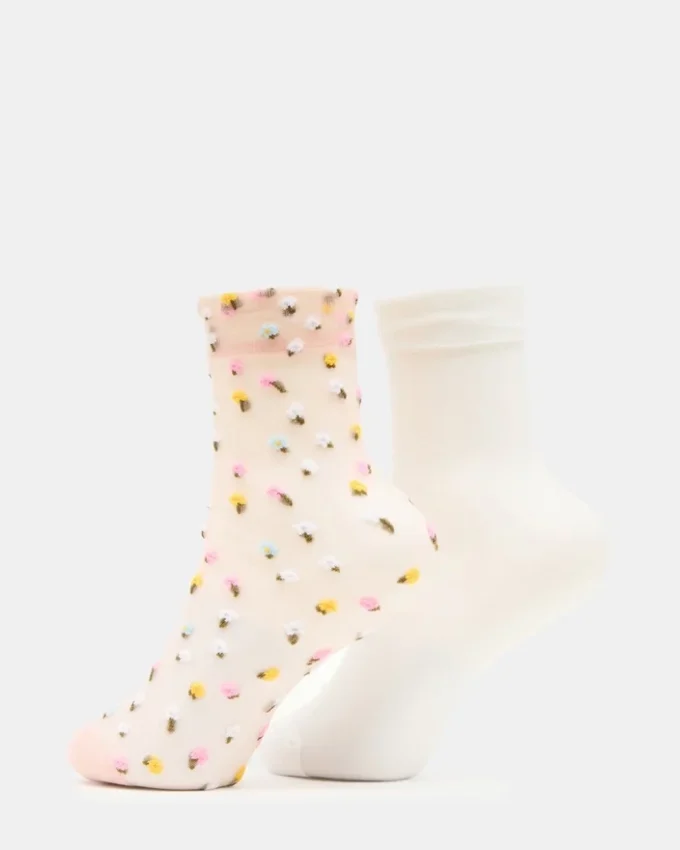 2 Wildflower Pack Tulle Socks Blush 2 Wildflower Pack Tulle Socks Blush