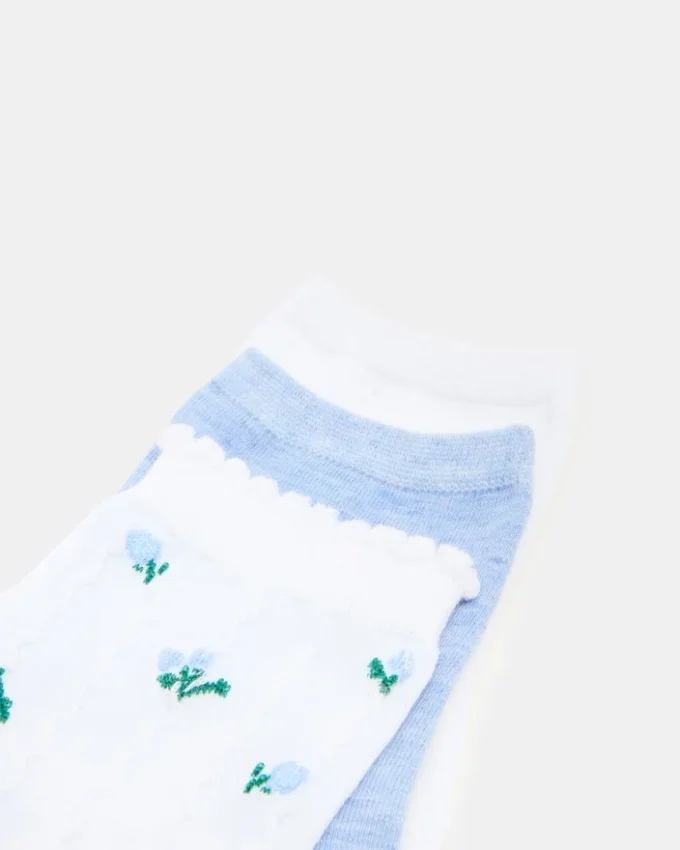 3 Spring Pack Flower Socks White Multi 3 Spring Pack Flower Socks White Multi