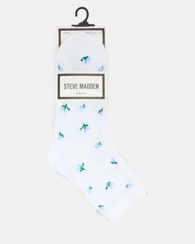 3 Spring Pack Flower Socks White Multi 3 Spring Pack Flower Socks White Multi