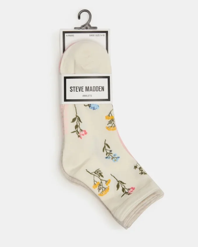 4 Bloom Pack Flower Socks Ivory Multi 4 Bloom Pack Flower Socks Ivory Multi