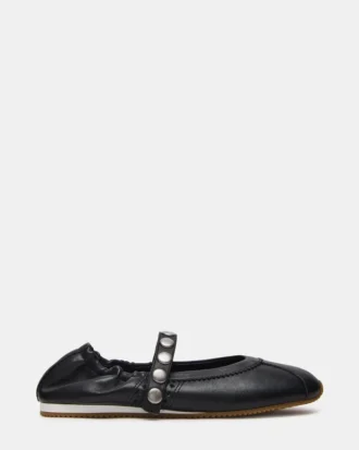 Anaya Black Leather Studs
