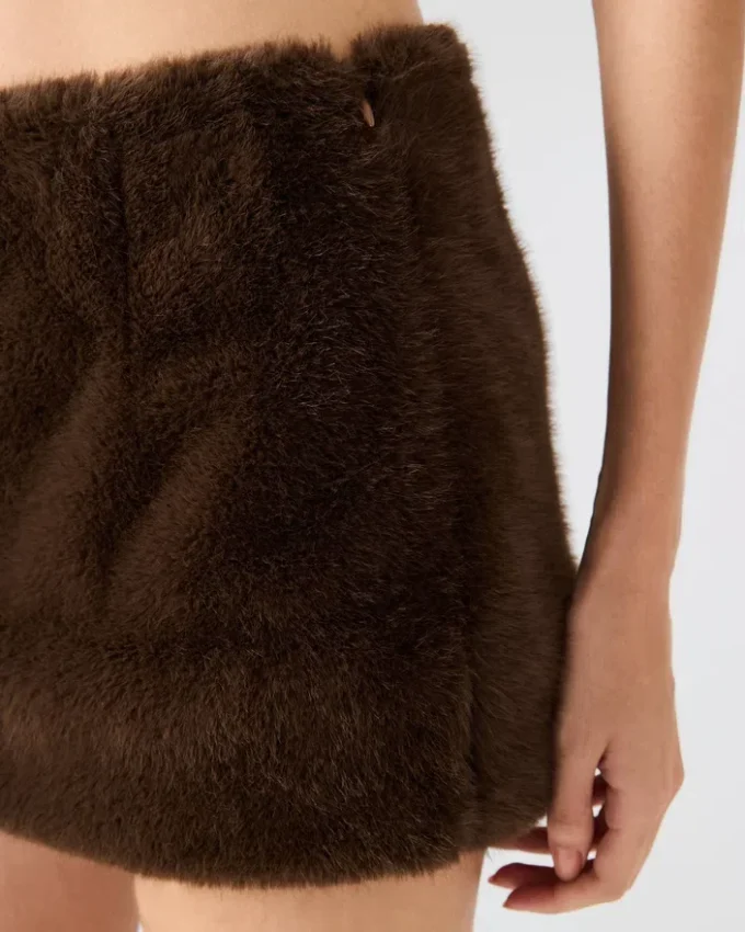 Aviva Faux Fur Skirt Dark Espresso Aviva Faux Fur Skirt Dark Espresso