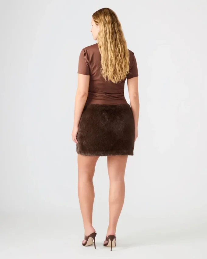Aviva Faux Fur Skirt Dark Espresso Aviva Faux Fur Skirt Dark Espresso