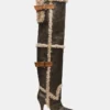 Baddie Faux Fur Brown Distressed