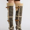 Baddie Faux Fur Brown Distressed