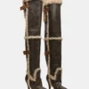 Baddie Faux Fur Brown Distressed