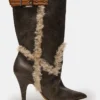 Baddie Faux Fur Brown Distressed
