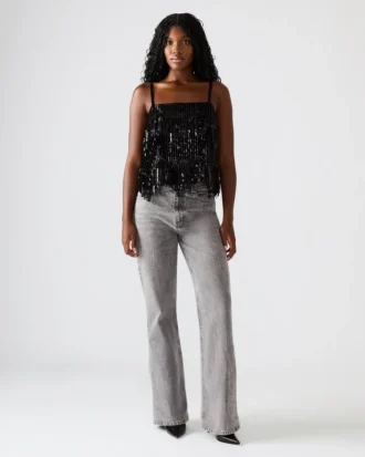 Blakelyn Sequin Top Black