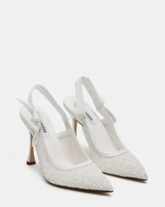 Bri White Lace Pearl