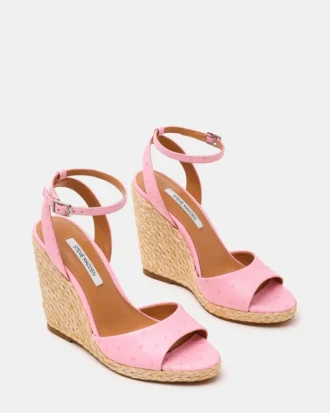 Devin Ostrich Pink Leather
