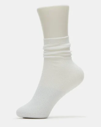 Fishnet Slouchy Crew Socks White Fishnet Slouchy Crew Socks White