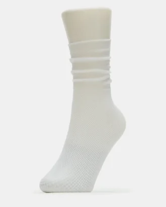 Fishnet Slouchy Crew Socks White Fishnet Slouchy Crew Socks White
