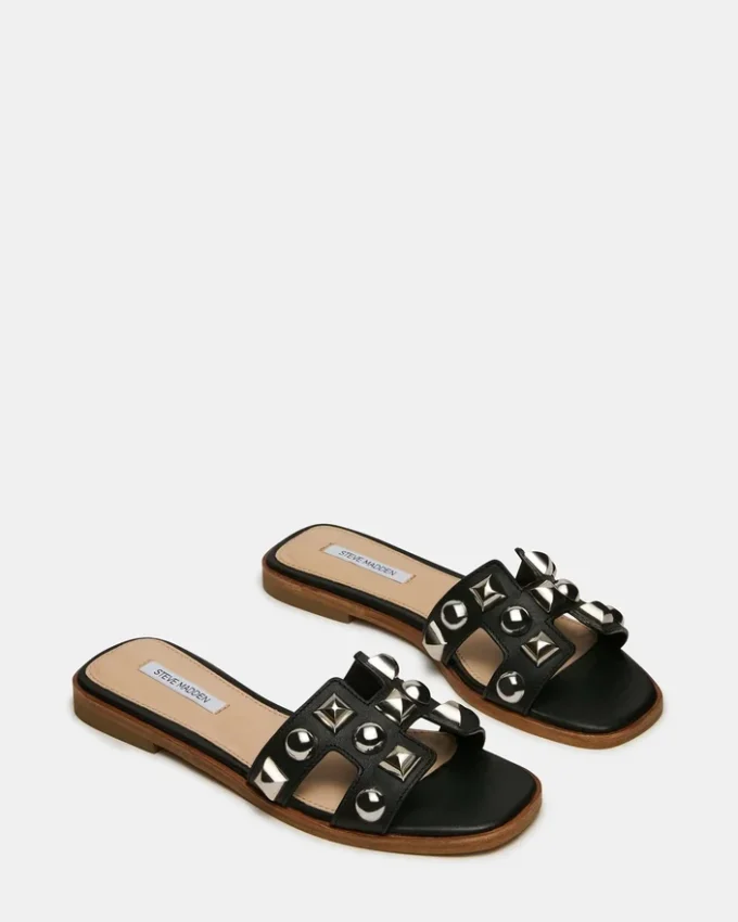 Hadyn Studs Black Leather Hadyn Studs Black Leather