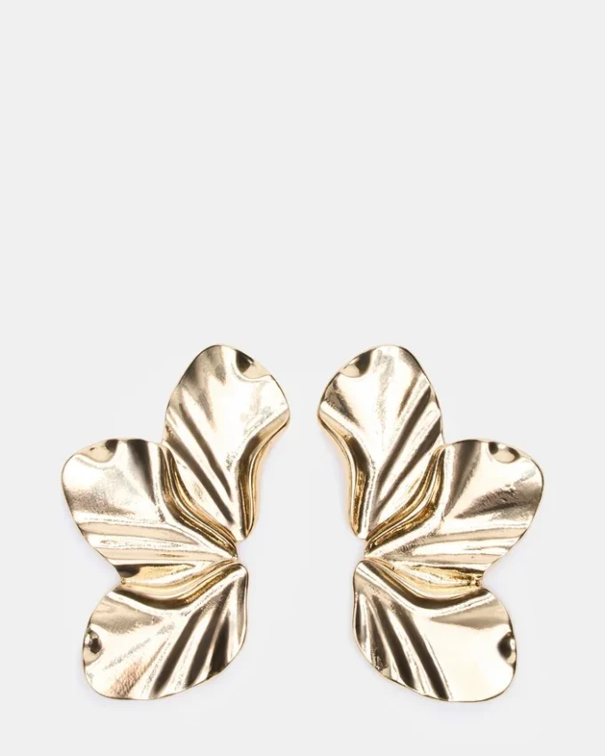 Large Flower Post Earrings Gold Large Flower Post Earrings Gold