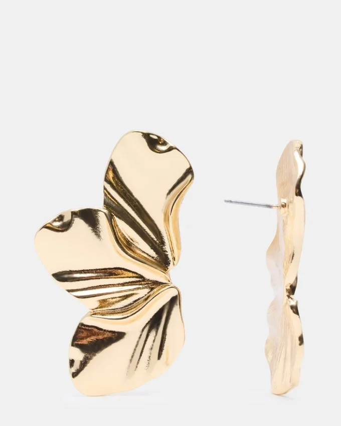 Large Flower Post Earrings Gold Large Flower Post Earrings Gold