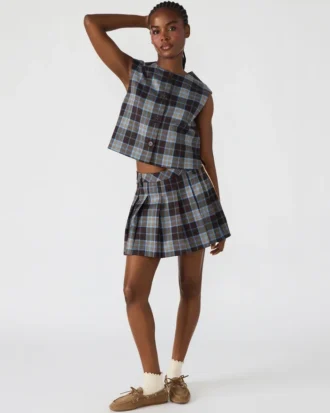 Margo Skirt Brown Plaid