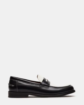 Natan Black/White Leather