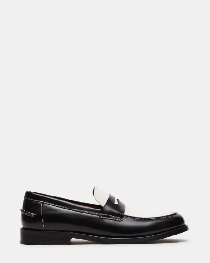 Natan Black/White Leather
