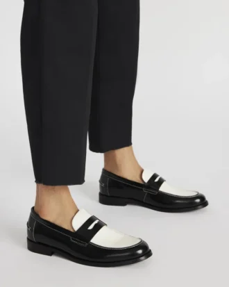 Natan Black/White Leather