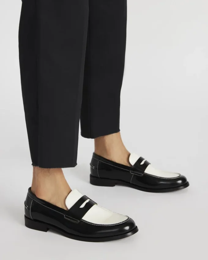 Natan Black/White Leather