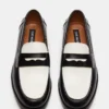 Natan Black/White Leather