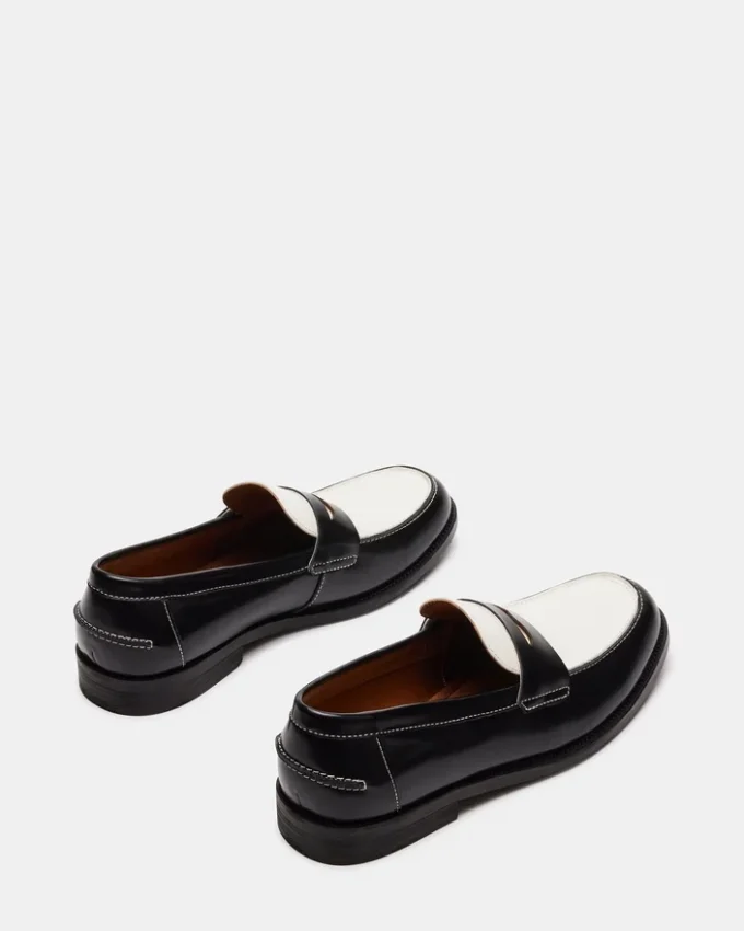 Natan Black/White Leather