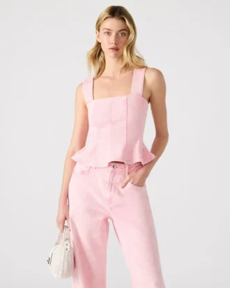 Penelopi Denim Top Pink