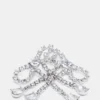 Rhinestone Bow Earrings Silver Rhinestone Bow Earrings Silver