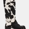 Riggs Black Cow Print Wide Calf Riggs Black Cow Print Wide Calf