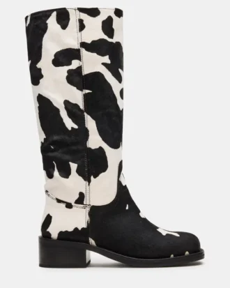 Riggs Black Cow Print Wide Calf Riggs Black Cow Print Wide Calf