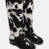 Riggs Black Cow Print Wide Calf Riggs Black Cow Print Wide Calf