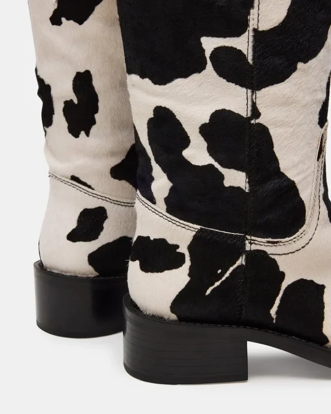 Riggs Black Cow Print Wide Calf Riggs Black Cow Print Wide Calf