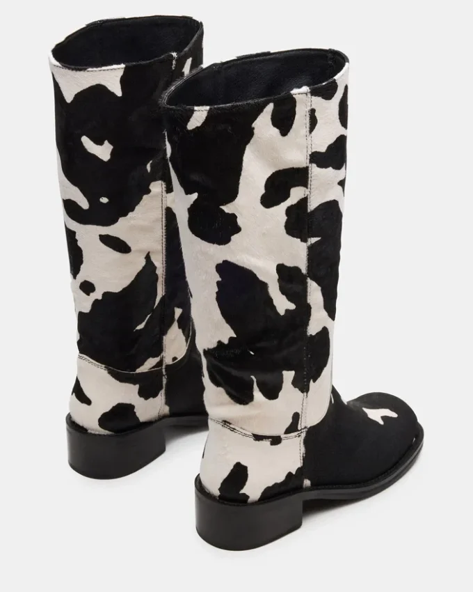 Riggs Black Cow Print Wide Calf Riggs Black Cow Print Wide Calf