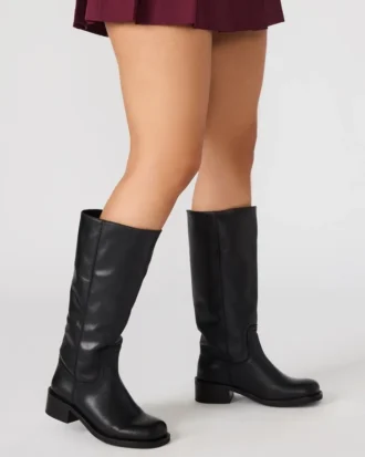 Riggs Black Leather Wide Calf Riggs Black Leather Wide Calf