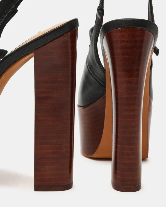 Scotlyn Stacked Black Leather Scotlyn Stacked Black Leather