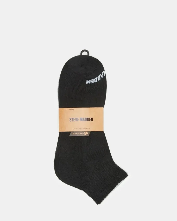 Sport Cushion Quarter Socks Black/White Sport Cushion Quarter Socks Black/White