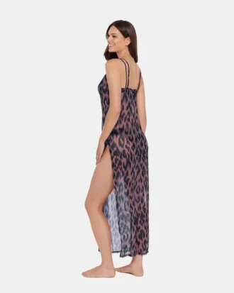 Static Leopard Bikini Cover-Up Natural