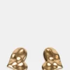 Textured Heart Stud Earrings Gold Textured Heart Stud Earrings Gold