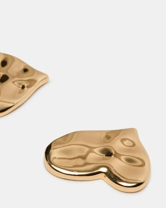 Textured Heart Stud Earrings Gold Textured Heart Stud Earrings Gold