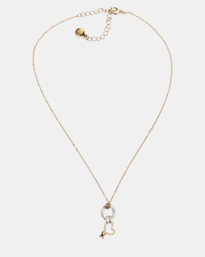 Two Tone Knot Heart Pendant Necklace Two Tone Knot Heart Pendant Necklace