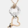 Two Tone Knot Heart Pendant Necklace Two Tone Knot Heart Pendant Necklace
