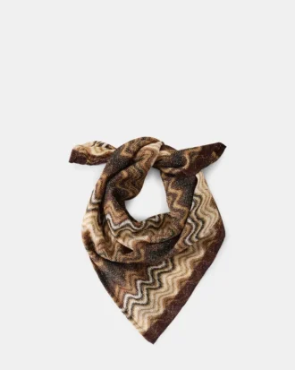 Wavy Shimmer Square Scarf Neutral