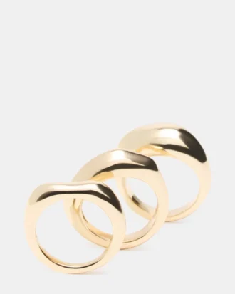 Wavy Stackable Rings Gold