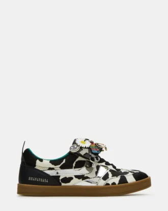 Wyatt Black Cow Print