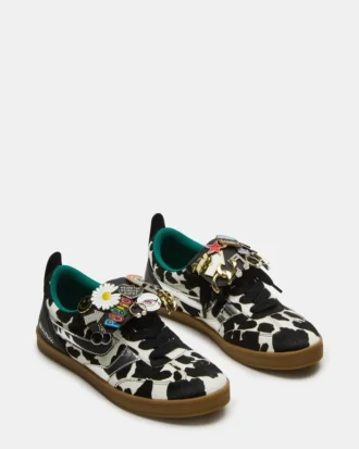 Wyatt Black Cow Print